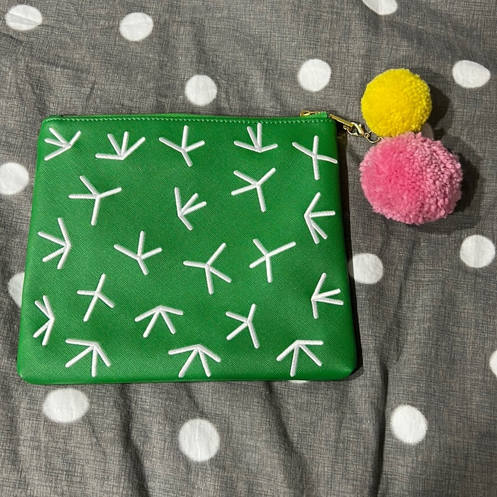 NWOT Studio DIY cactus clutch with pom poms